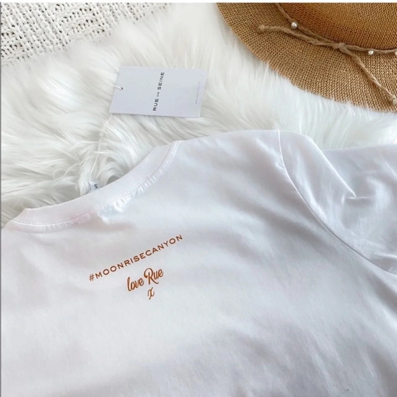 Rue de Seine Cowboys Make Better Lovers Tee White Brown Bridal Crewneck NWT S - Picture 10 of 15